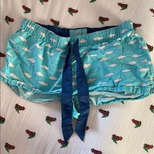 Xhilaration Sleepwear Aqua Fish Shorty Shorts